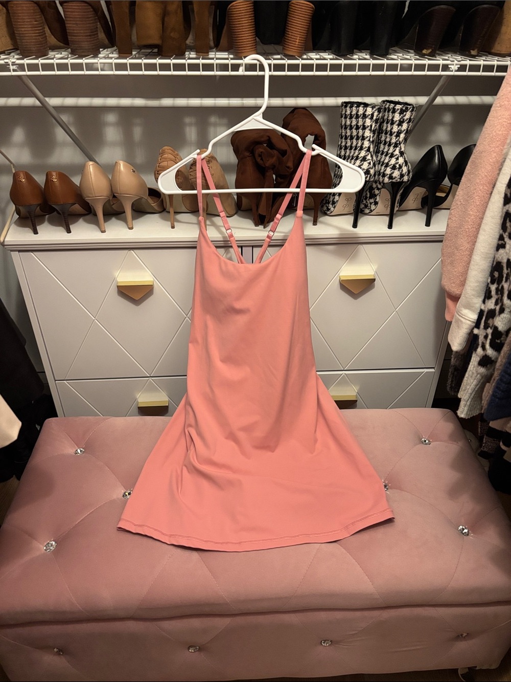 Everyday Double-Strap Mini Slip Dress in Dusty Rose